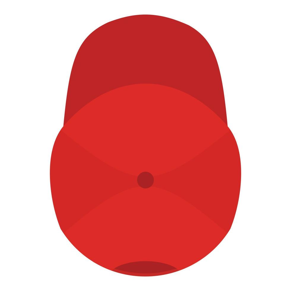 icono de gorra de béisbol roja, estilo plano. vector