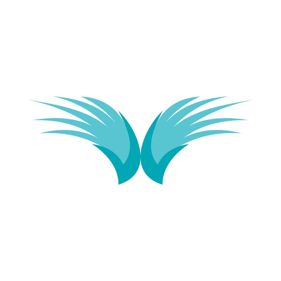 Two blue wing birds icon, flat style vector