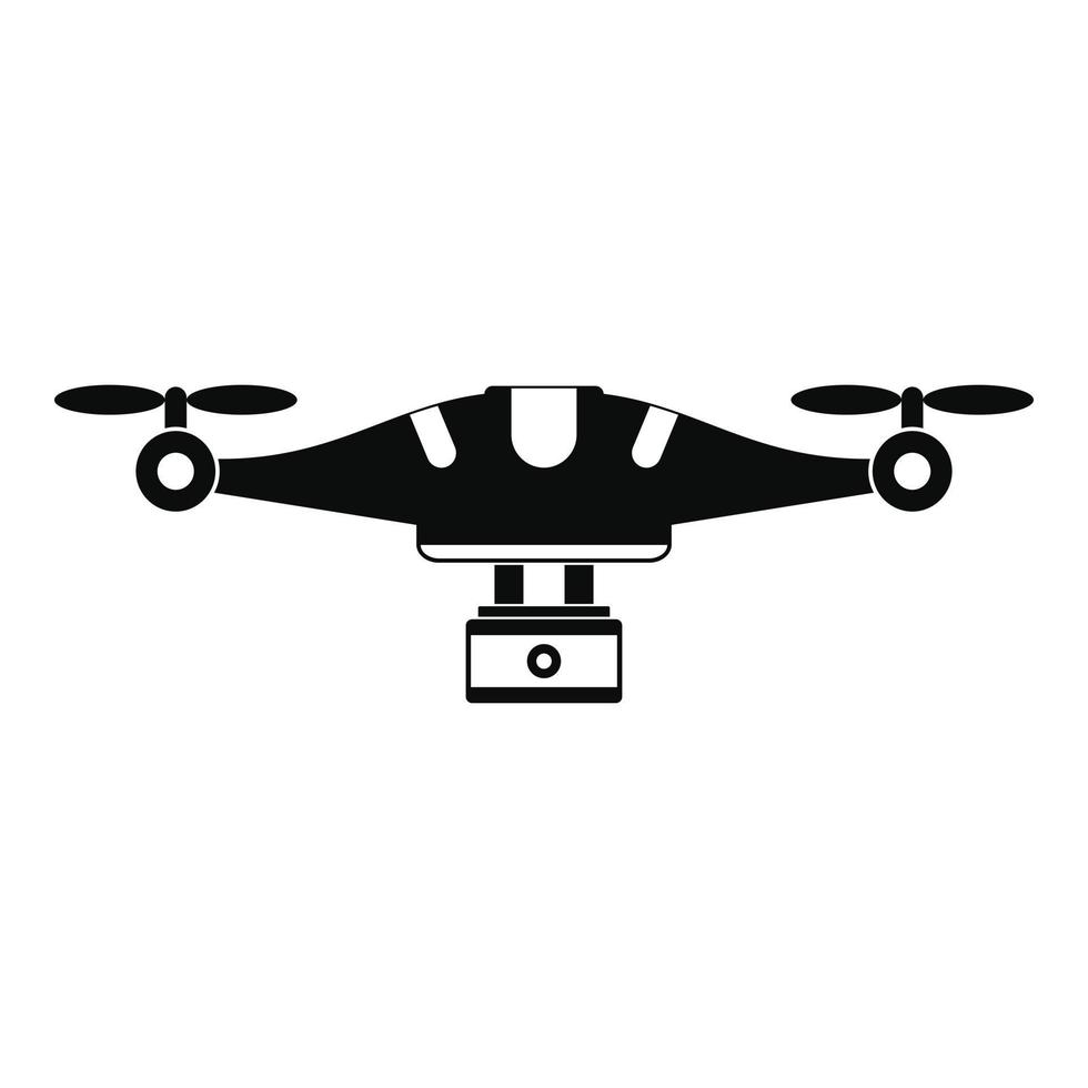Camera drone icon, simple style vector