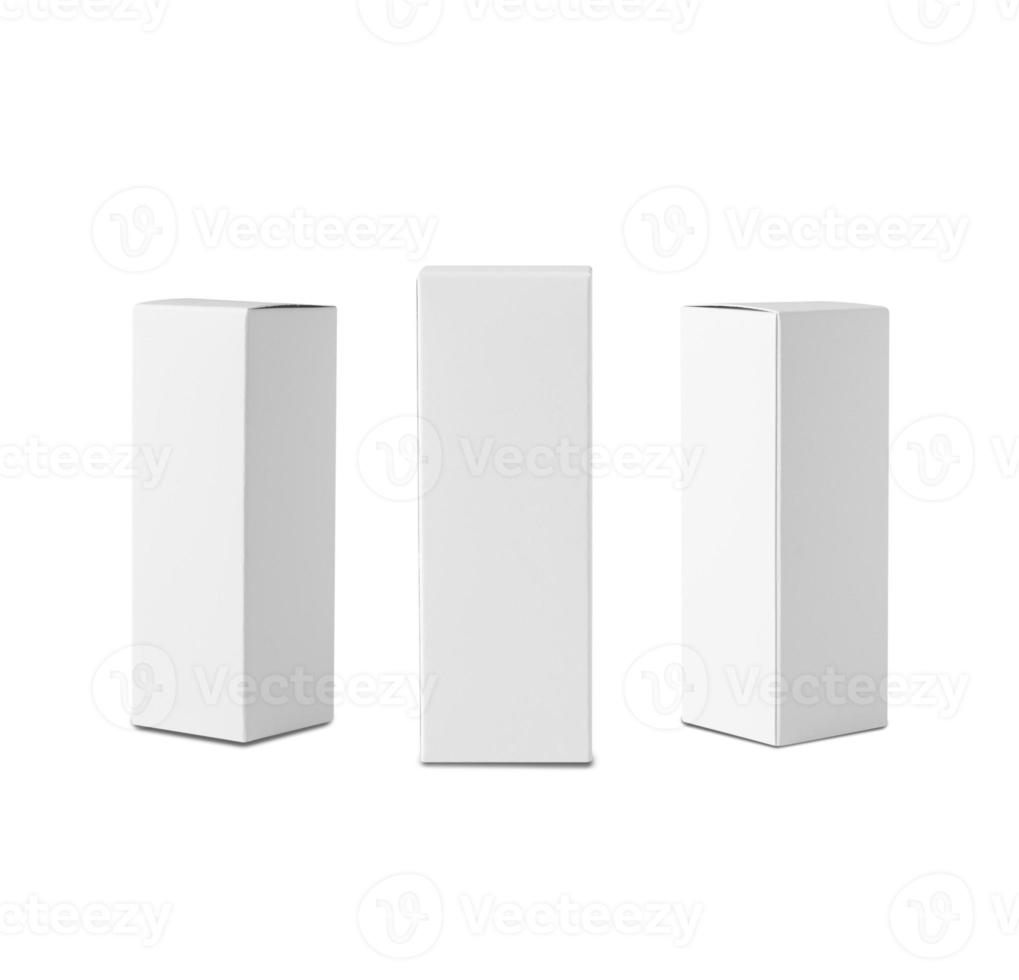 Set of White box mockup isolated on white background with clipping path photo