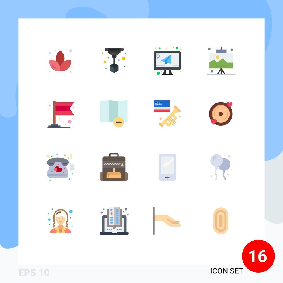 conjunto de 16 iconos modernos de la interfaz de usuario signos de símbolos para eliminar el banner del portátil de carnaval paquete editable seo de elementos de diseño de vectores creativos