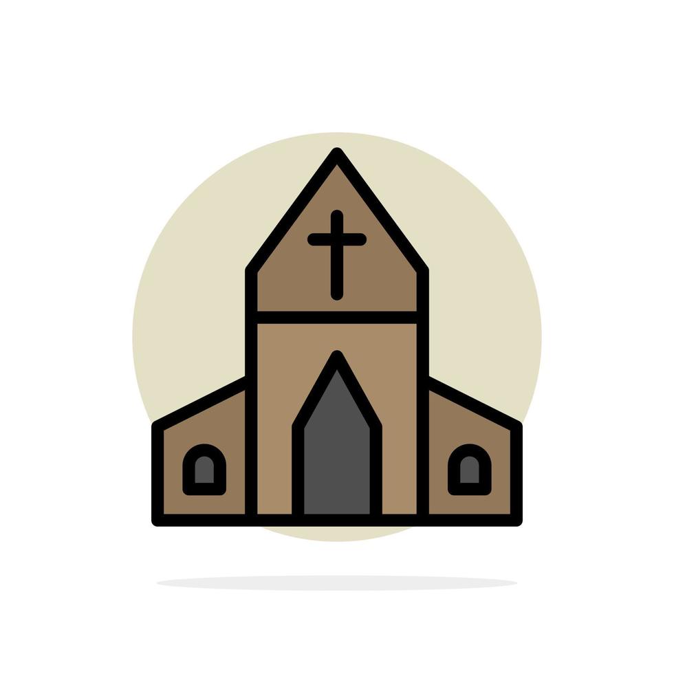 iglesia casa pascua cruz círculo abstracto fondo color plano icono vector