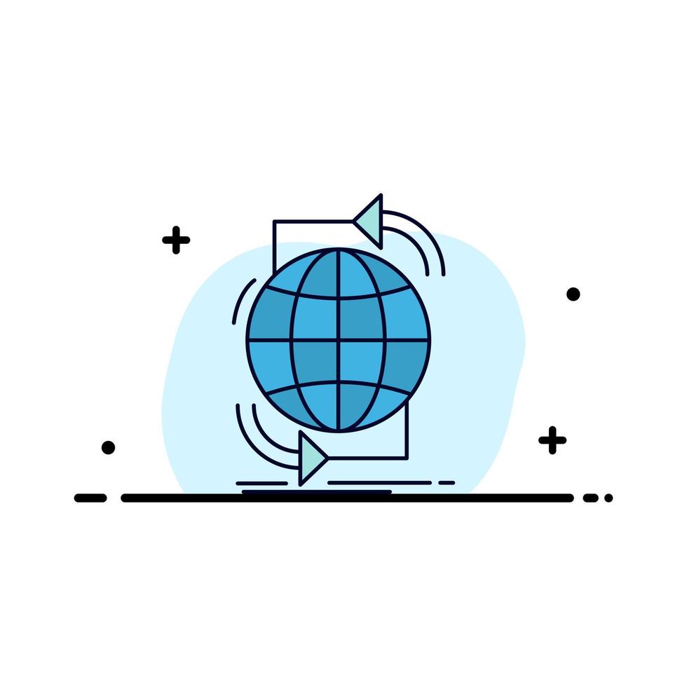 Connectivity global internet network web Flat Color Icon Vector