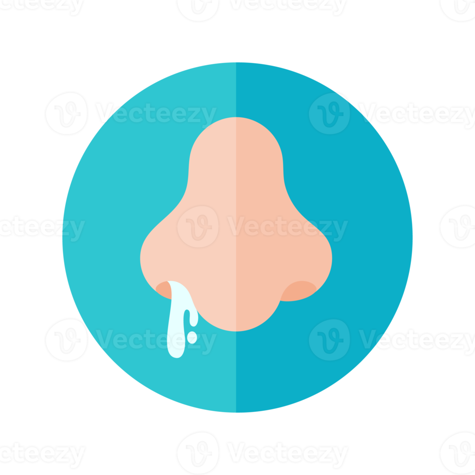 Nose icon. Runny nose The concept of care for patients with viral fever png