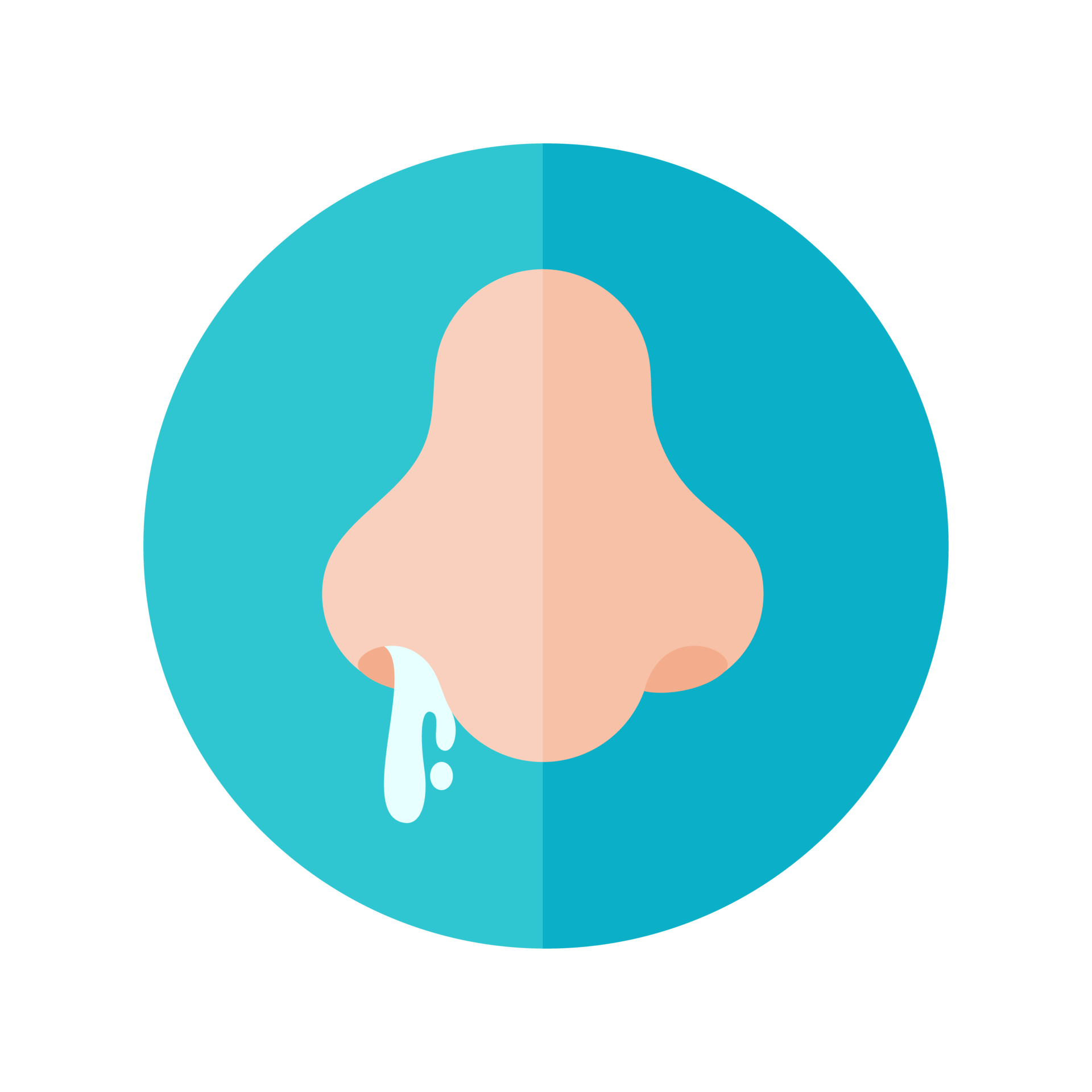 Nose icon. Runny nose The concept of care for patients with viral fever