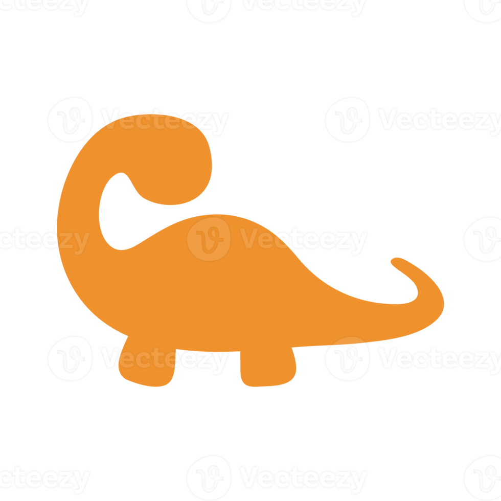 Blank baby dinosaur silhouette for add cute text for kids. Isolated on background. png