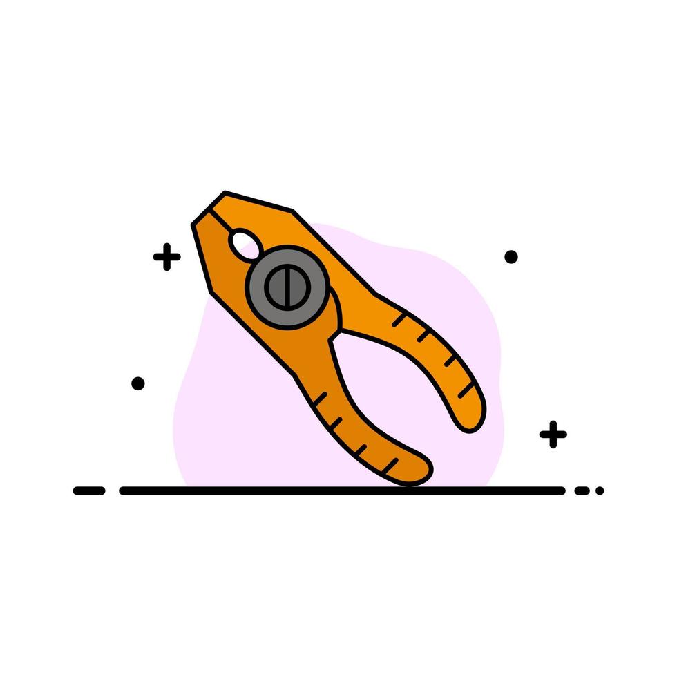 Pincers Pliers Tongs Repair Tool  Business Flat Line Filled Icon Vector Banner Template