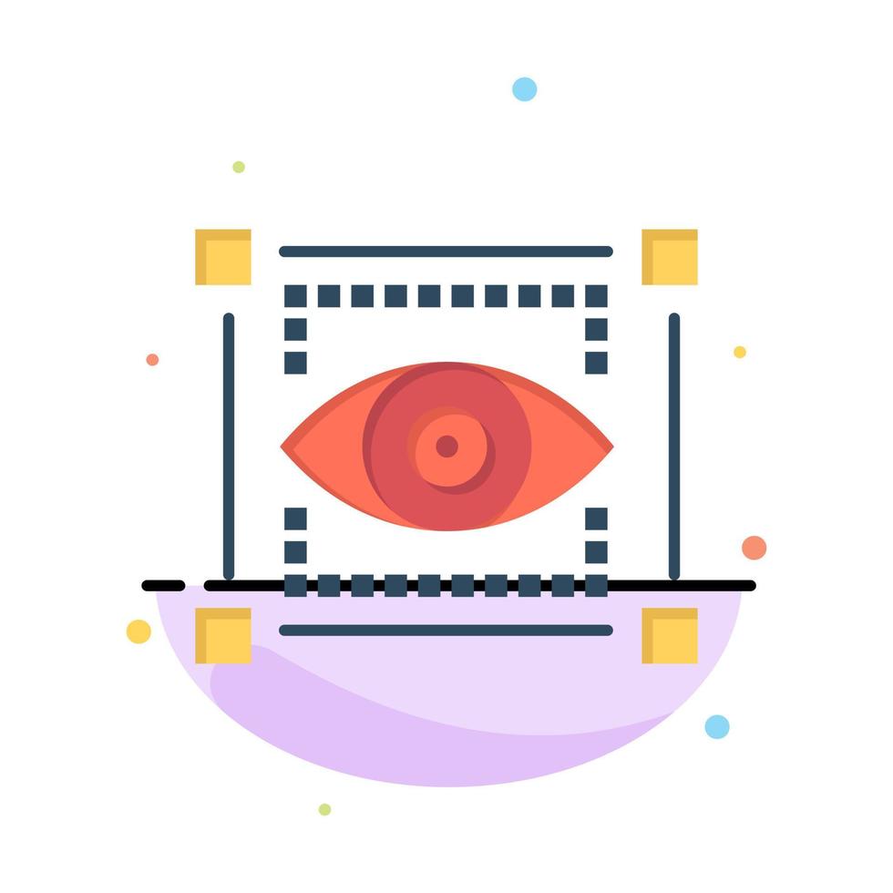 Visual View Sketching Eye Abstract Flat Color Icon Template vector