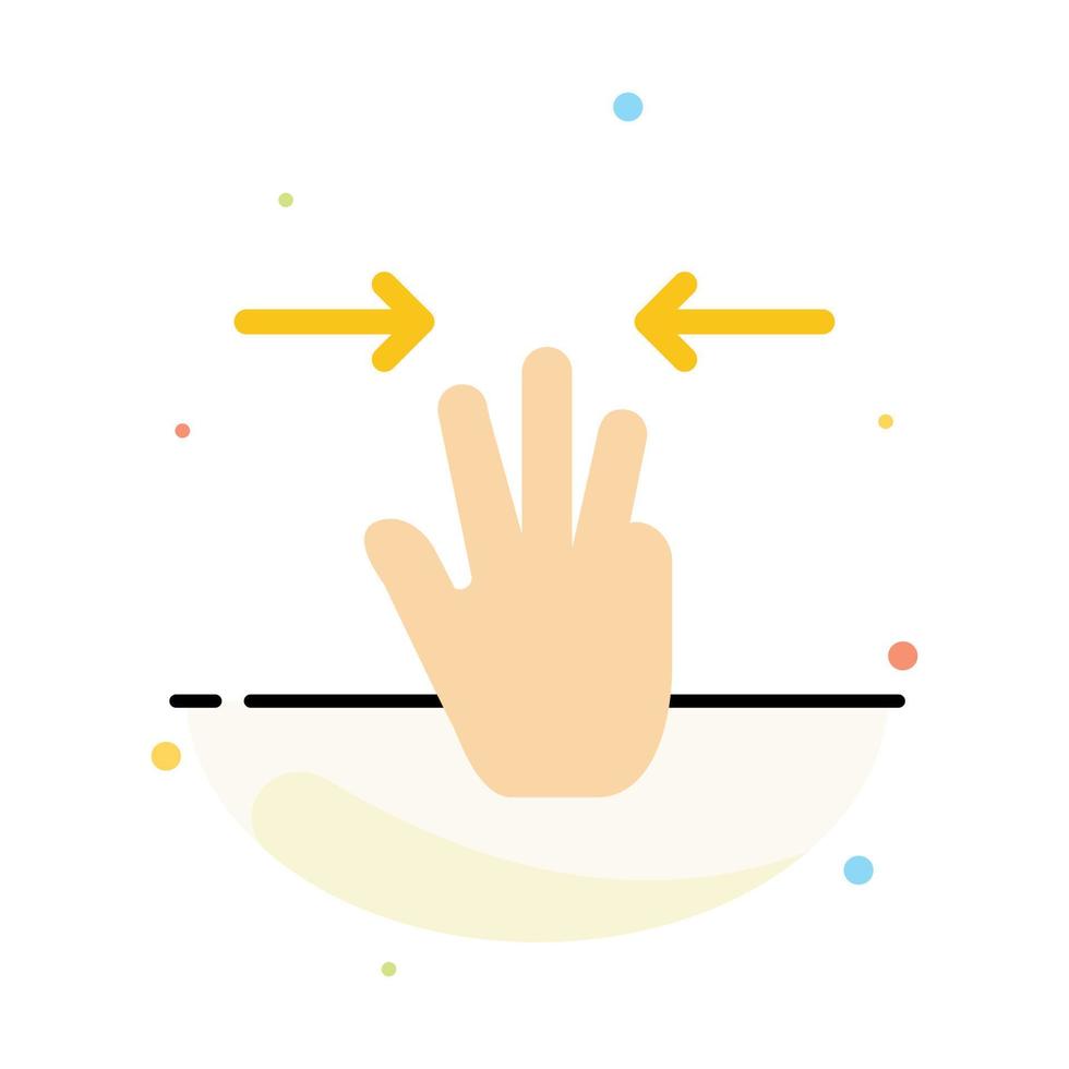 Gestures Hand Mobile Three Fingers Abstract Flat Color Icon Template vector