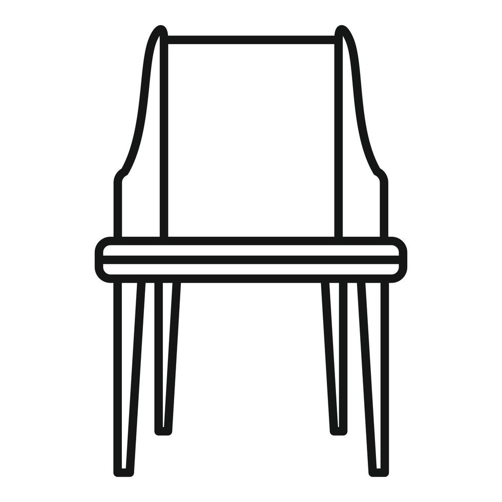 icono de silla de plástico de madera, estilo de contorno vector