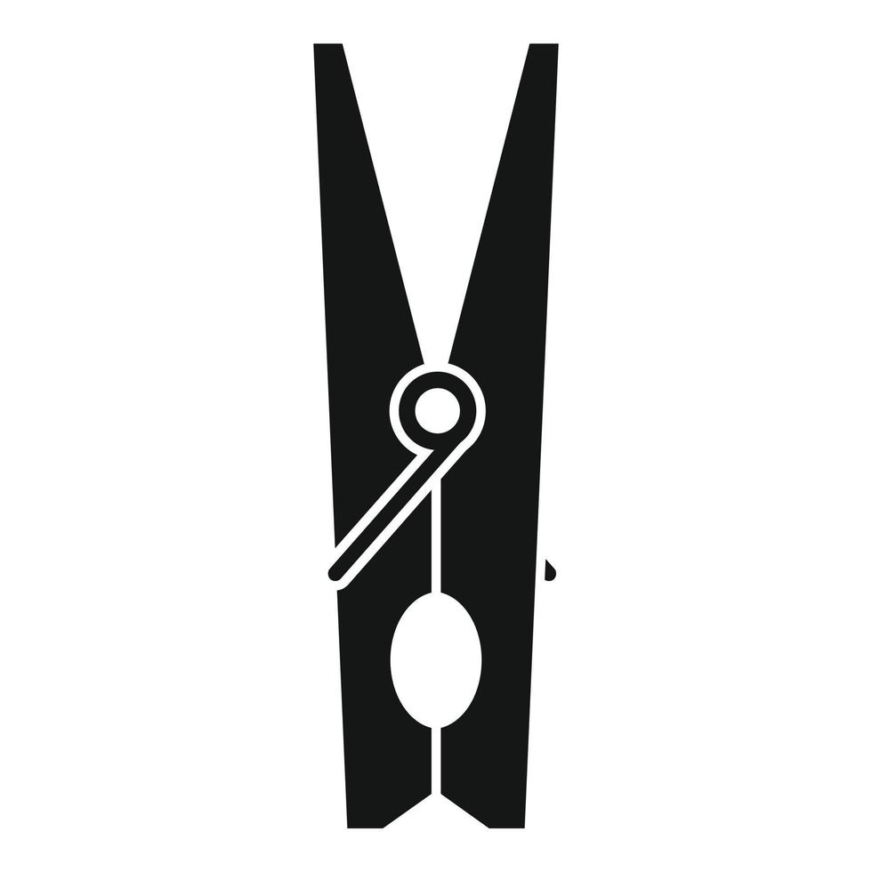 Clothes pin clip icon, simple style vector