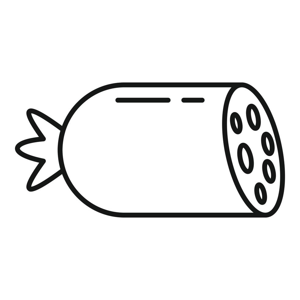 Half sausage icon, outline style vector