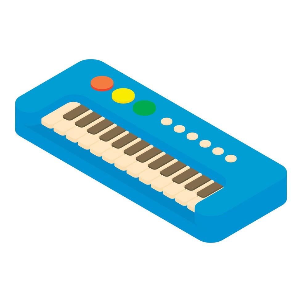 Synthesizer toy icon, cartoon style vector