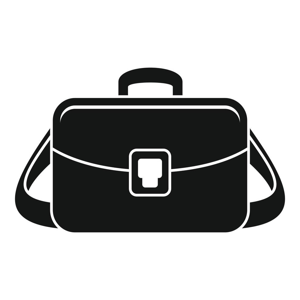 icono de bolsa de cámara, estilo simple vector