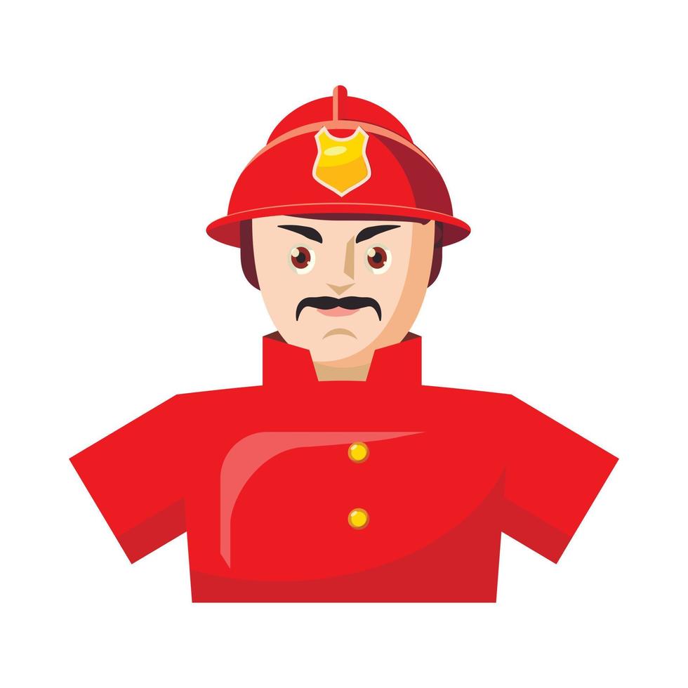 Fireman icon in cartoon style vector