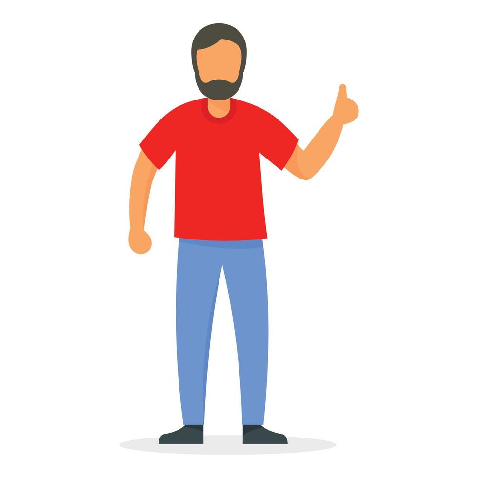 Thumb up man icon, flat style vector