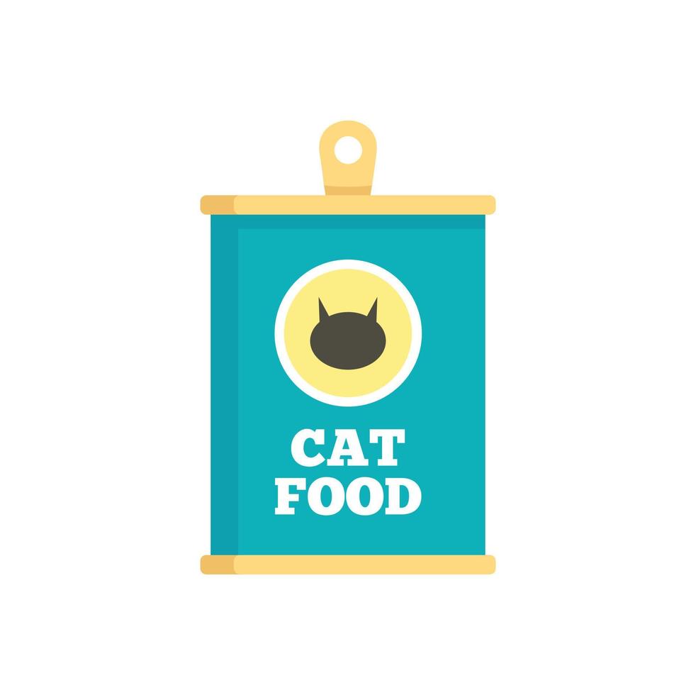 icono de comida para gatos, tipo plano vector