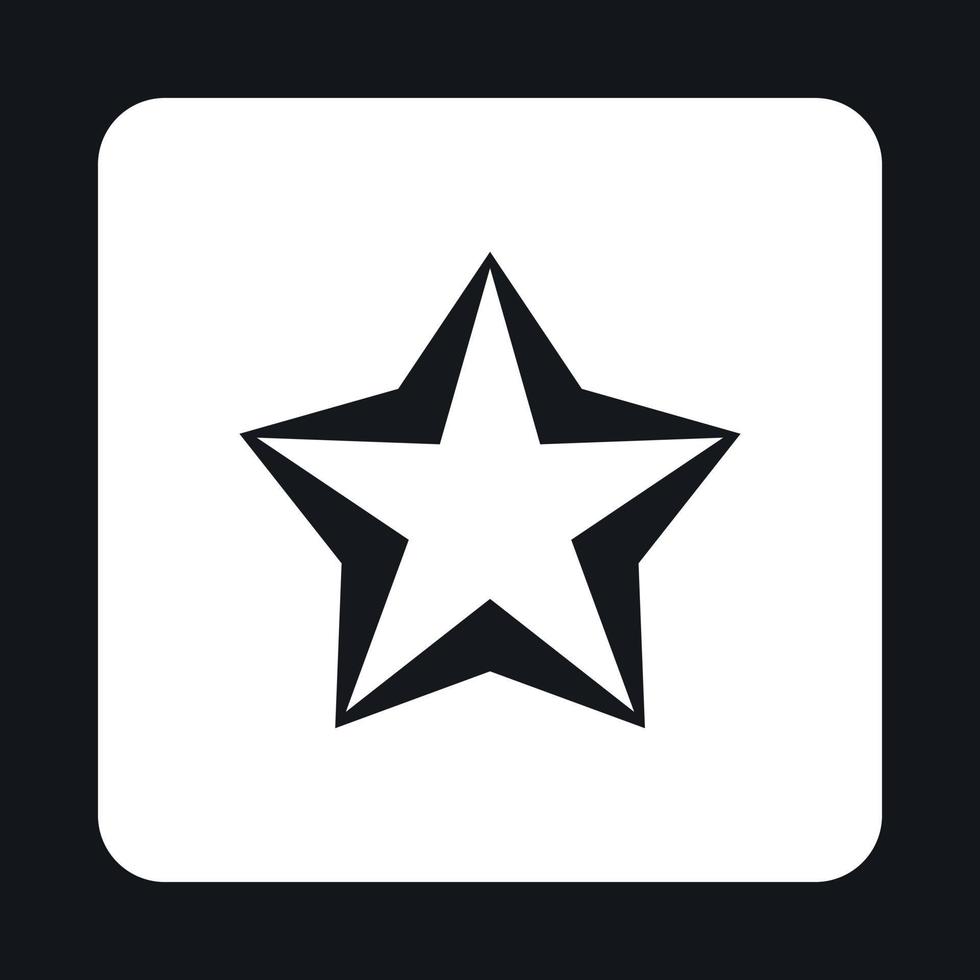 Convex five pointed celestial star icon vector