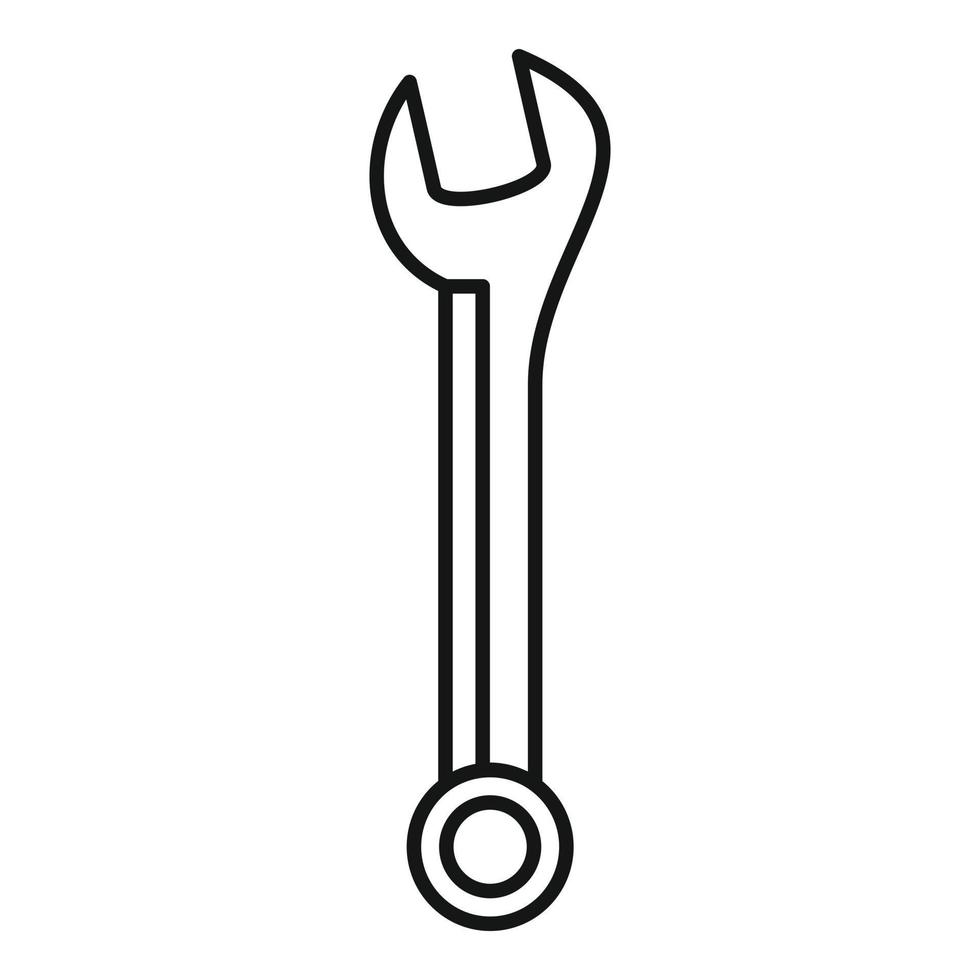 Hand wrench icon, outline style vector