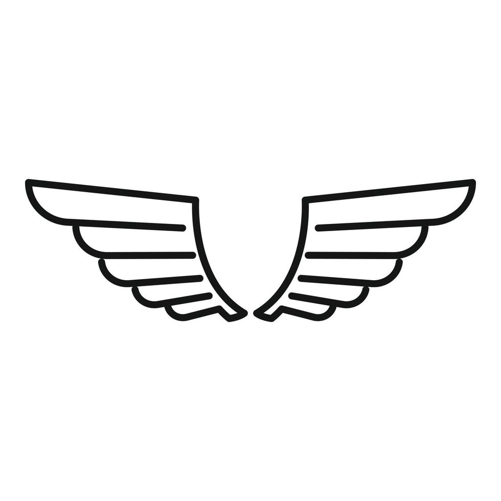 Insignia wings icon, outline style vector