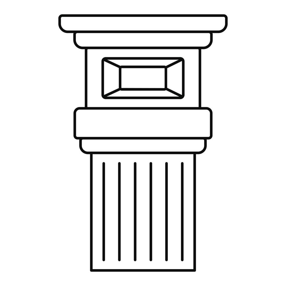 Roman column icon, outline style vector