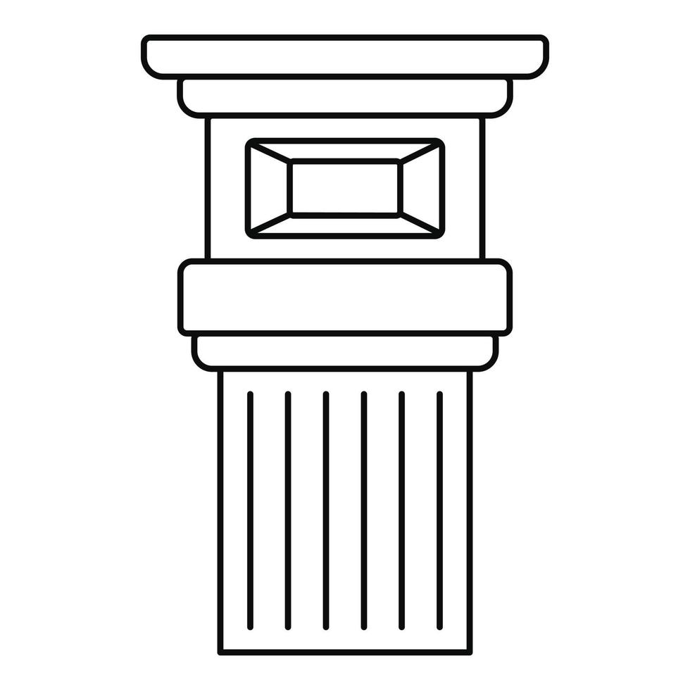 Roman column icon, outline style vector