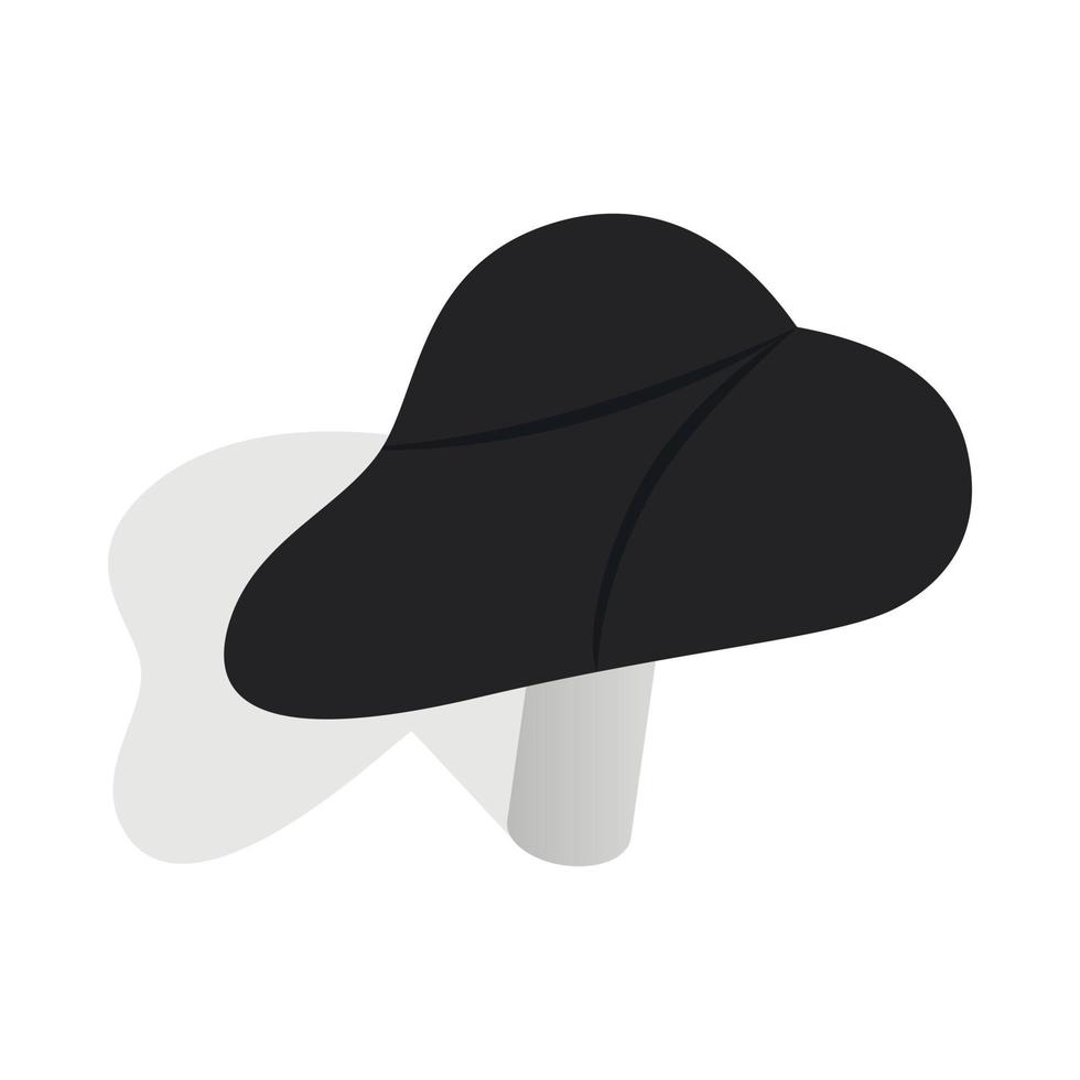 Black bicycle seat icon, isometric 3d style vector
