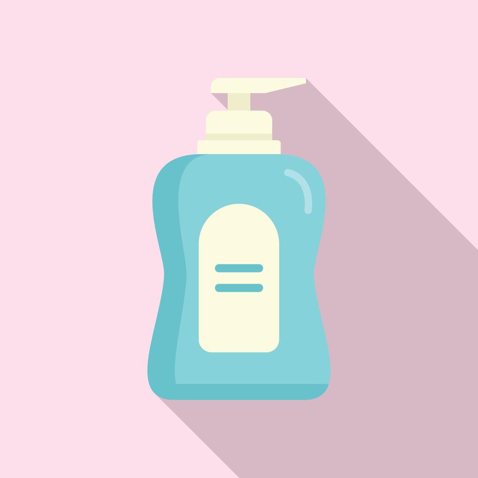Cleaning dispenser soap icon, flat style vector