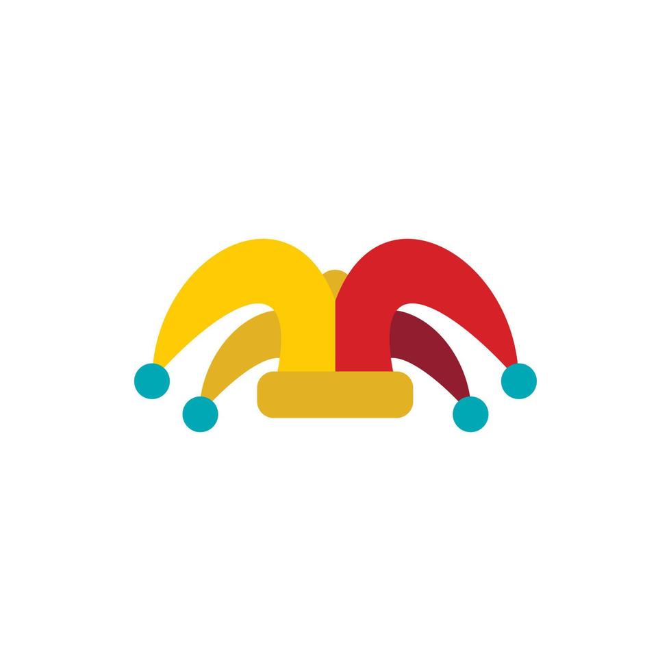 icono de sombrero de payaso, estilo plano vector