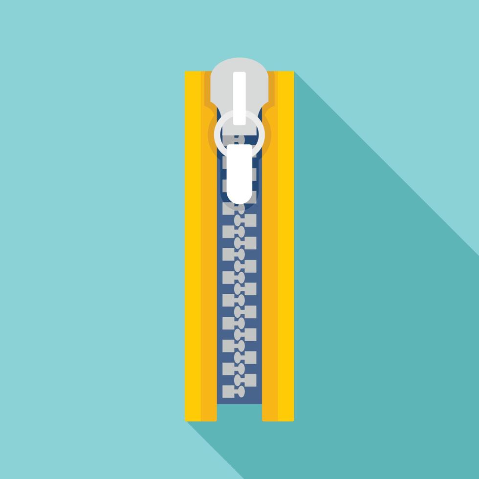 Zipper icon, flat style vector