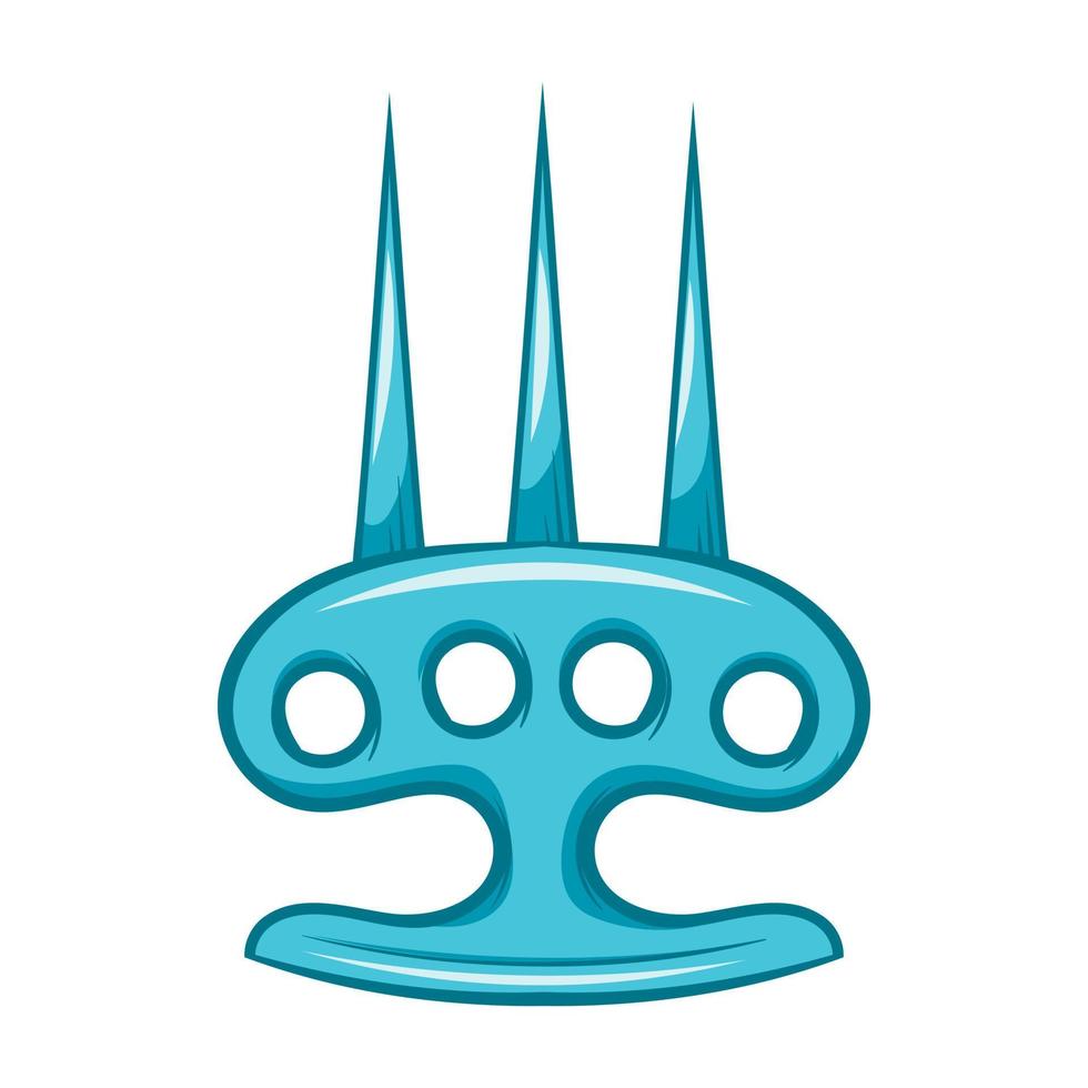Brass knuckles with spikes icon, cartoon style vector