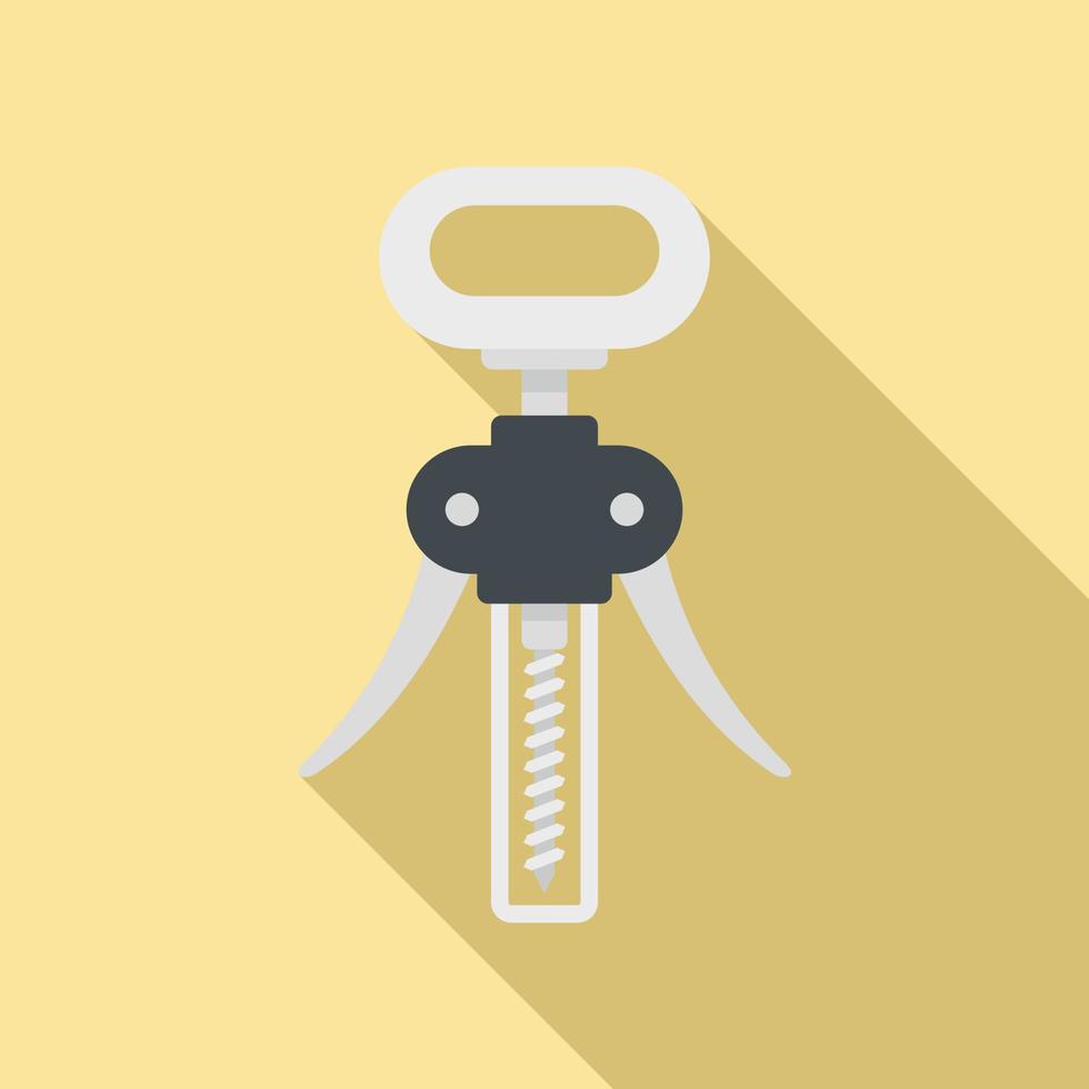 Steel corkscrew icon, flat style vector