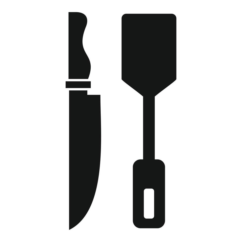icono de espátula de cuchillo de cocina, estilo simple vector
