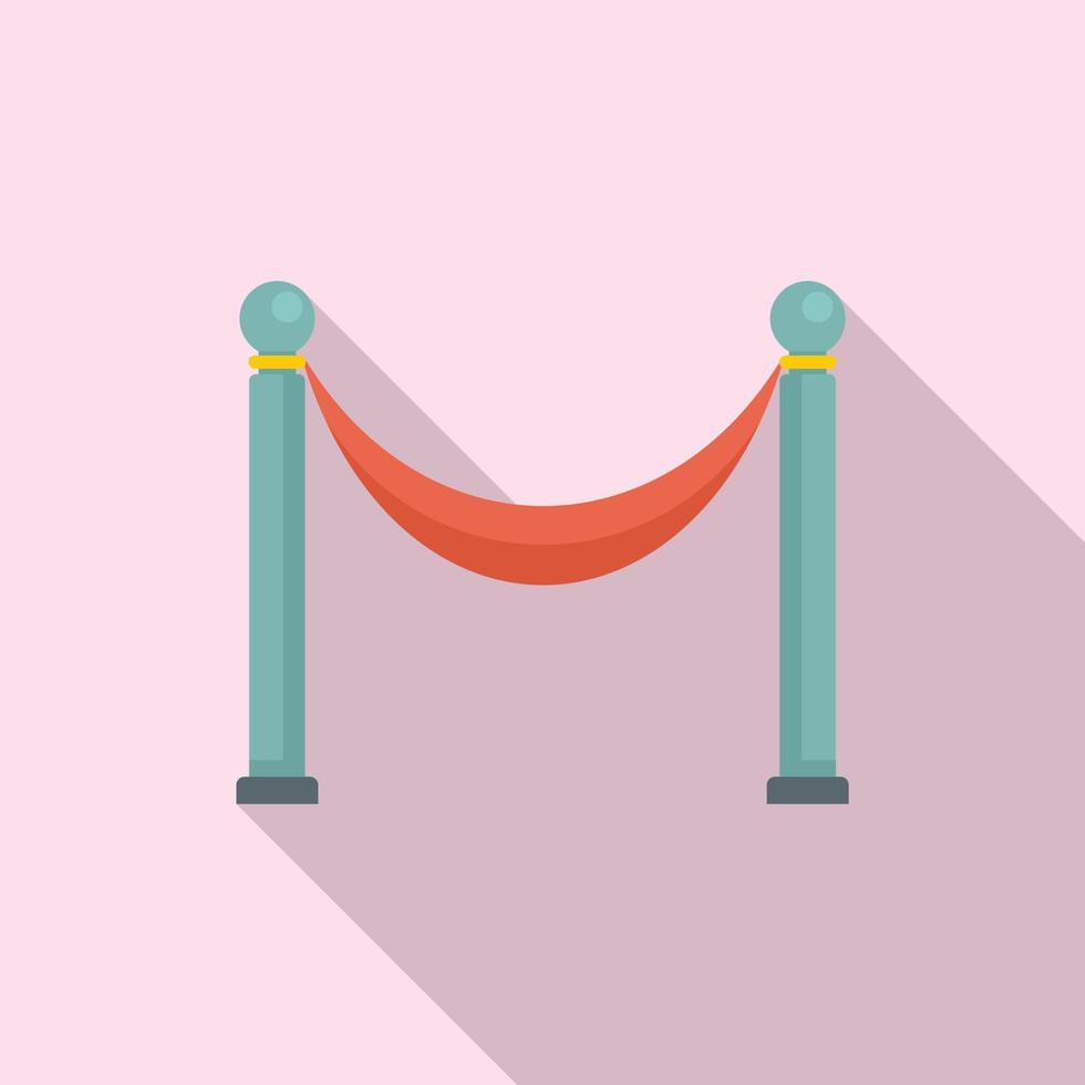 Cinema red barrier icon, flat style vector