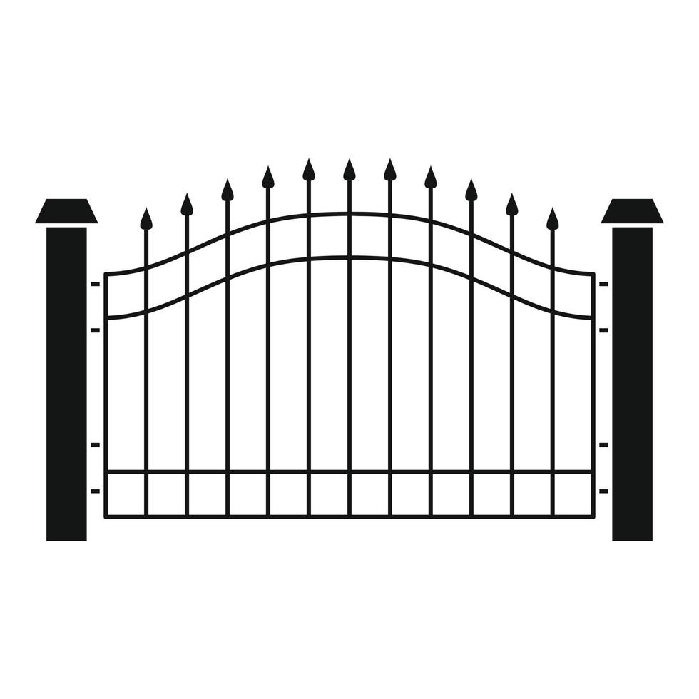 Park fence icon, simple style. vector