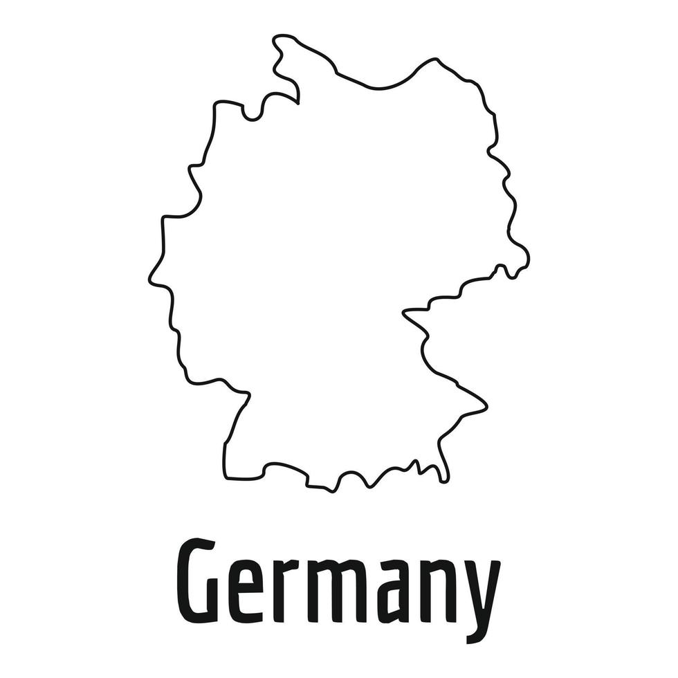 Germany map thin line vector simple