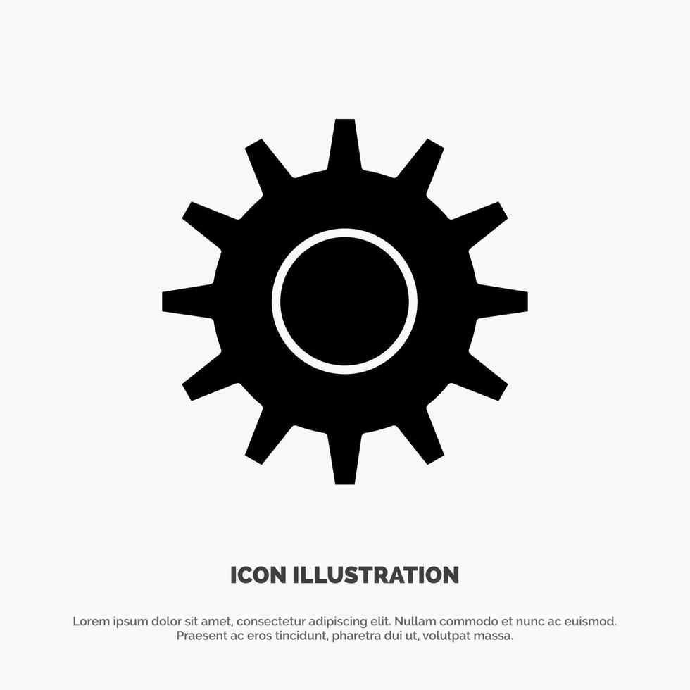 Cogs Gear Setting solid Glyph Icon vector