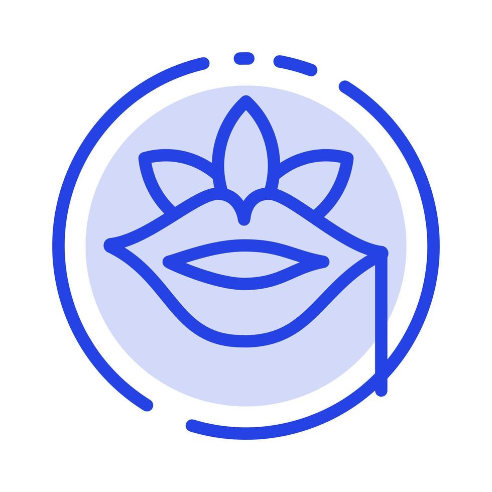 Lips Flower Plant Rose Spring Blue Dotted Line Line Icon vector