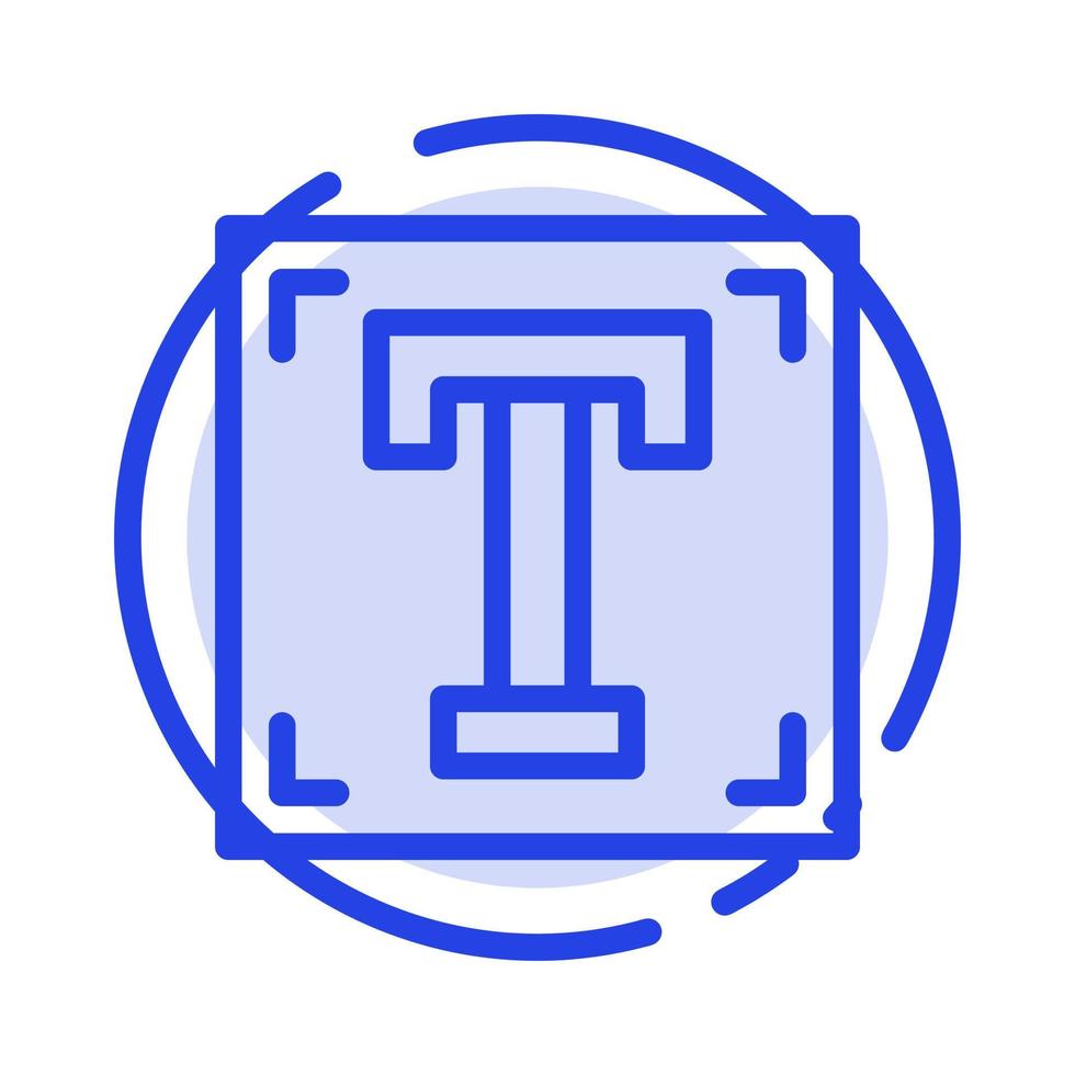 Designer Font Path Program Text Blue Dotted Line Line Icon vector