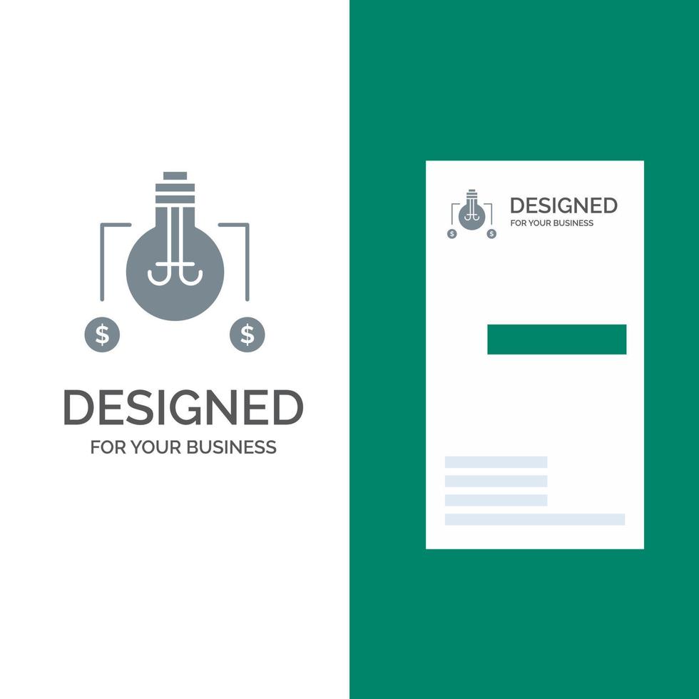 Bulb Idea Solution Dollar Grey Logo Design and Business Card Template vector
