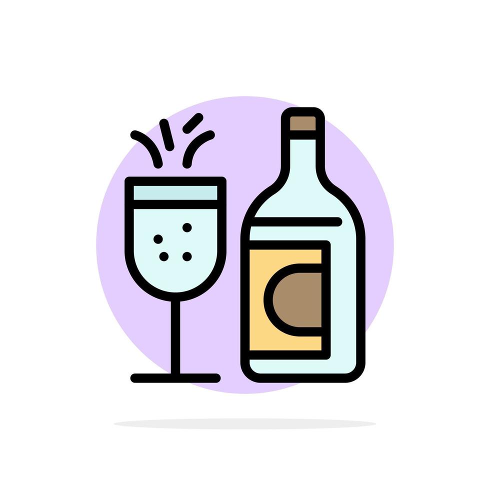 botella de vidrio bebida de pascua icono de color plano de fondo de círculo abstracto vector