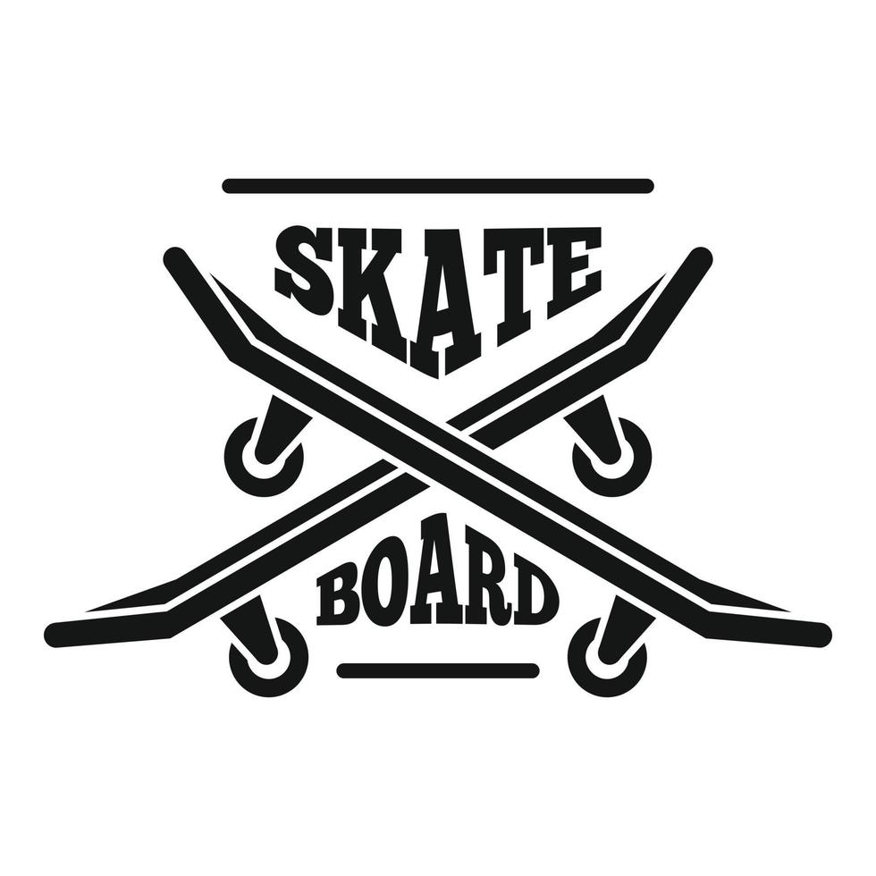 Hipster skateboard logo, simple style vector