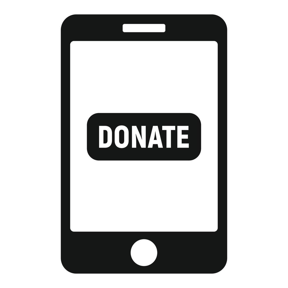 Smartphone donation icon, simple style vector