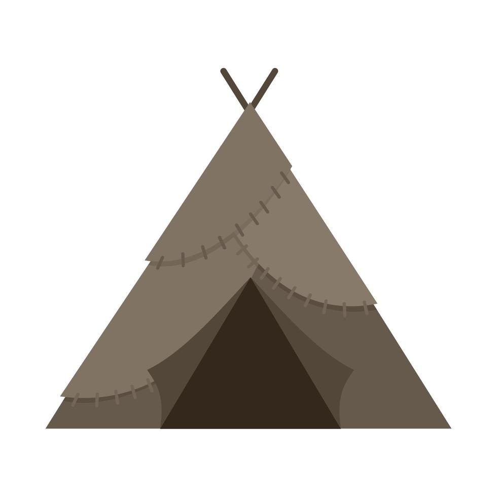 icono de carpa de la edad de piedra, estilo plano vector