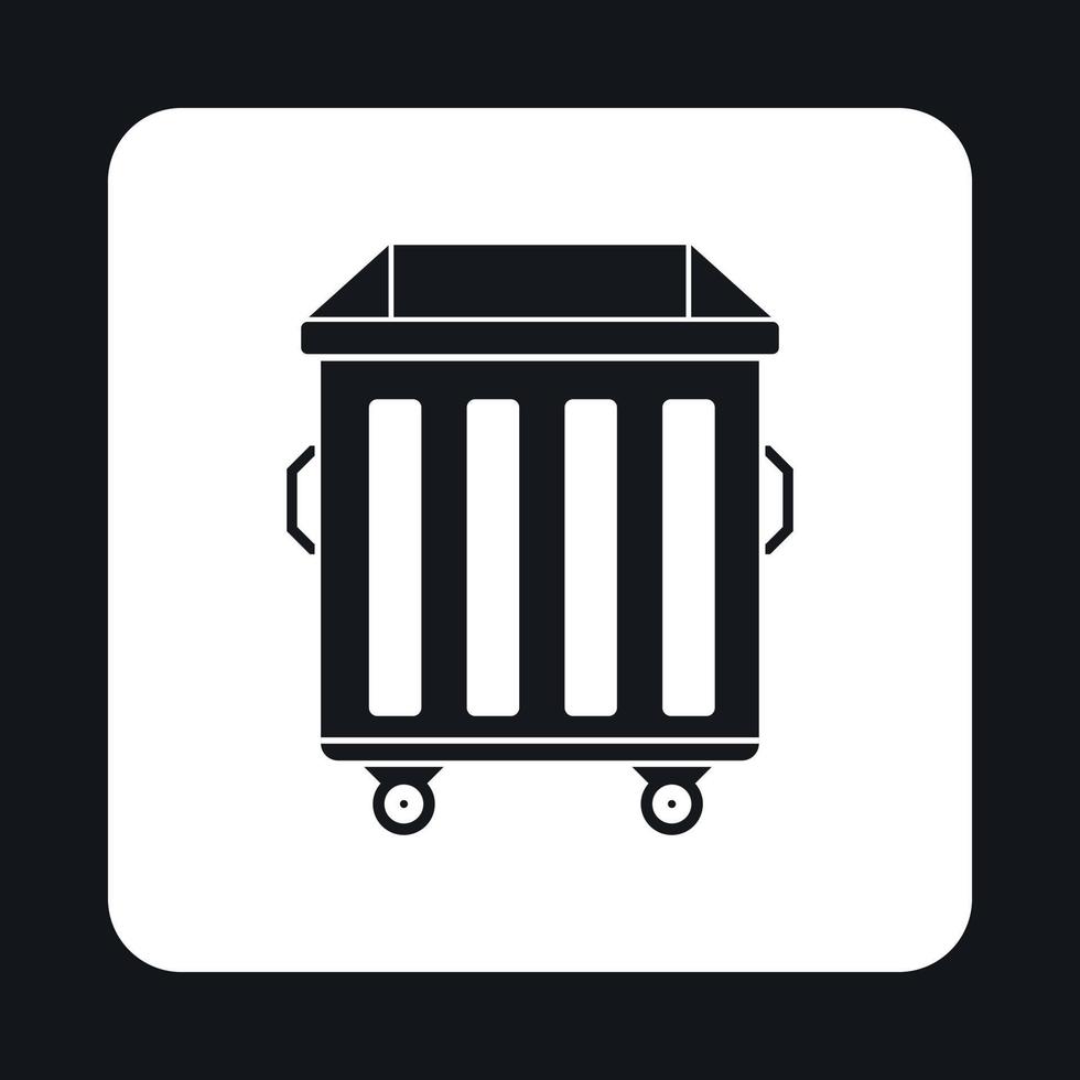 Dumpster on wheels icon, simple style vector