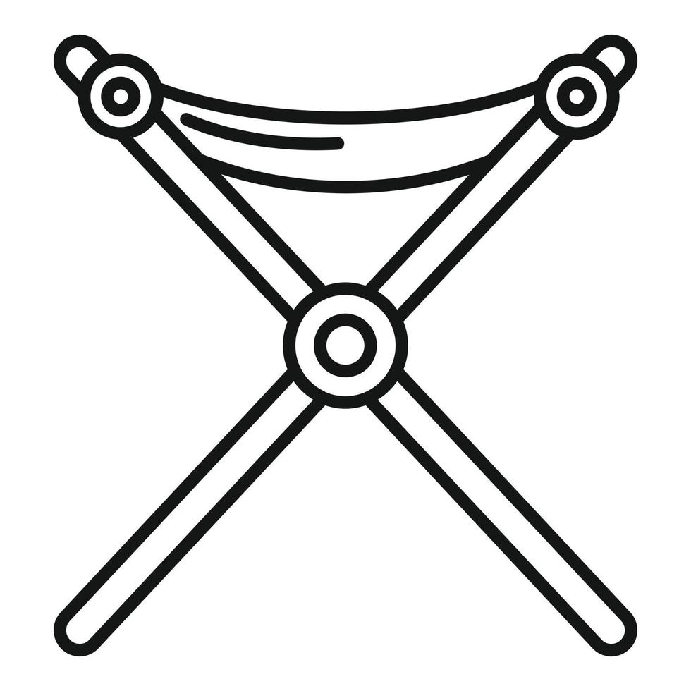 Folding textile furniture icon, outline style vector