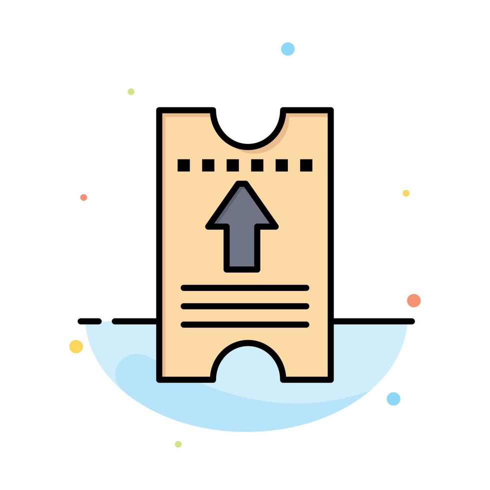 Ticket Pass Hotel Arrow Abstract Flat Color Icon Template vector