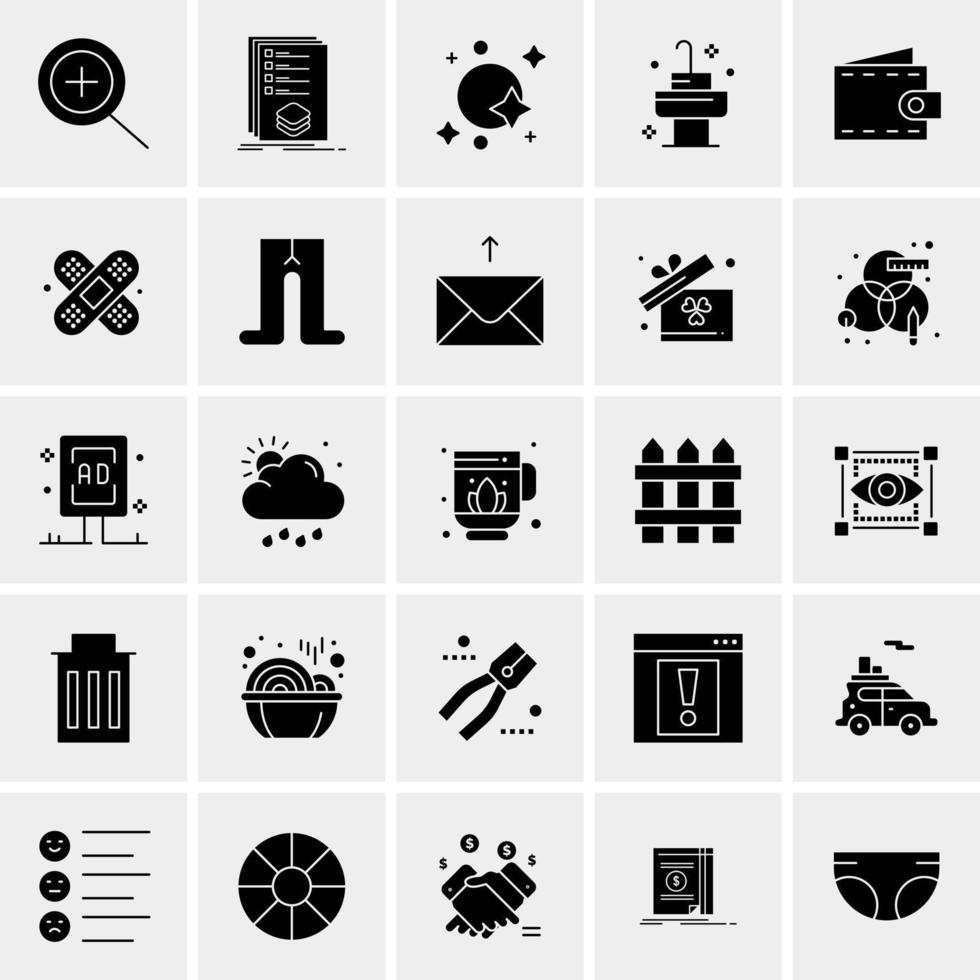 25 iconos de negocios universales vector ilustración de icono creativo para usar en proyectos relacionados con la web y dispositivos móviles