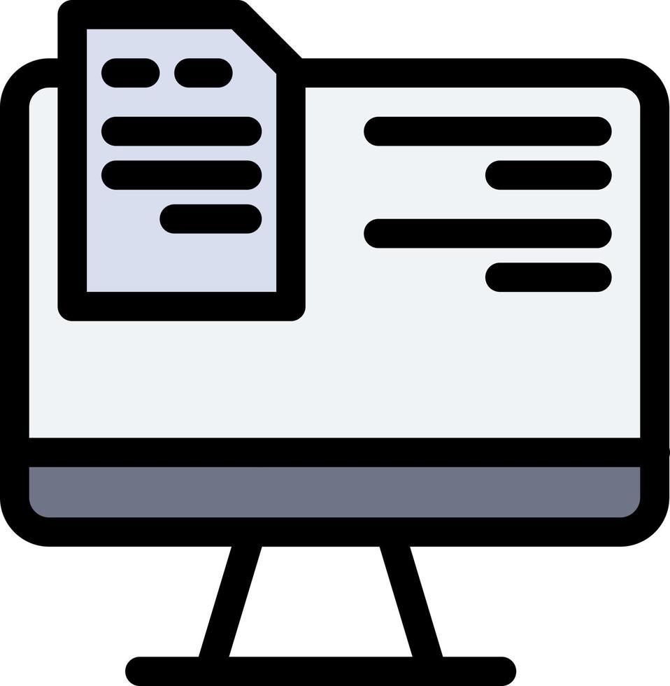 Computer File Education Online  Flat Color Icon Vector icon banner Template