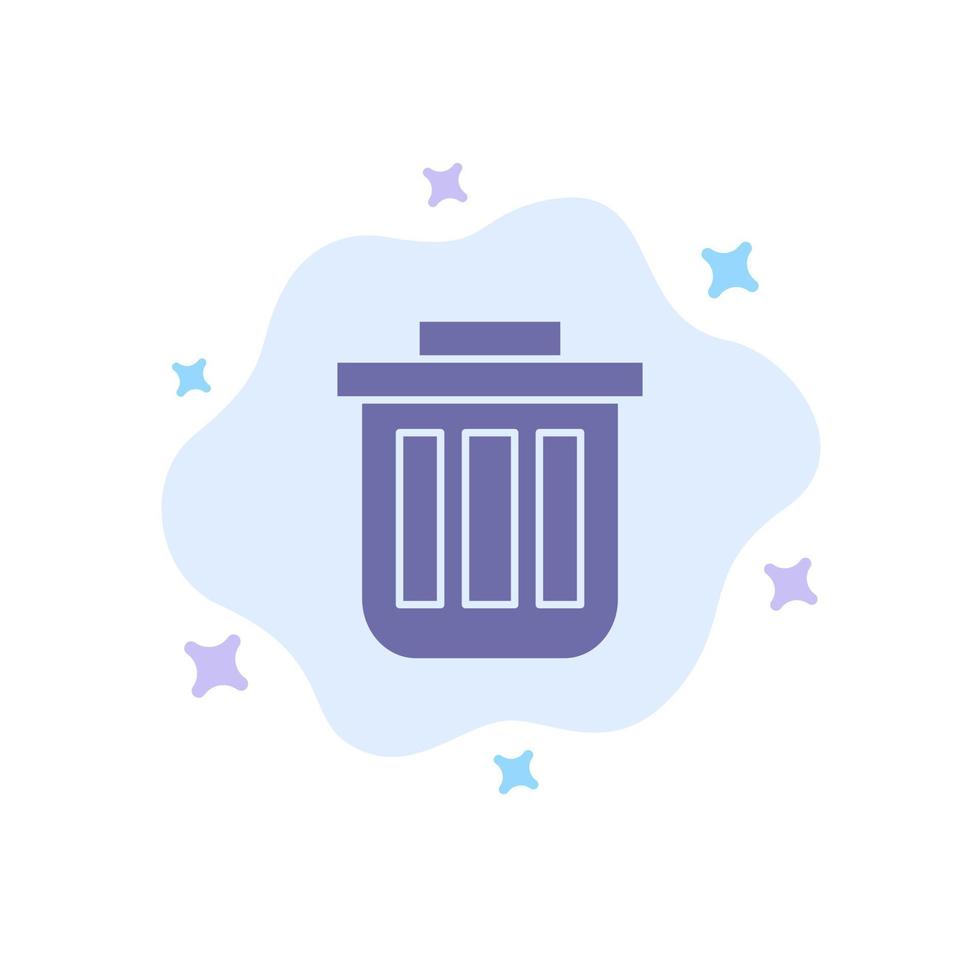 Trash Basket Bin Can Container Dustbin Office Blue Icon on Abstract Cloud Background vector